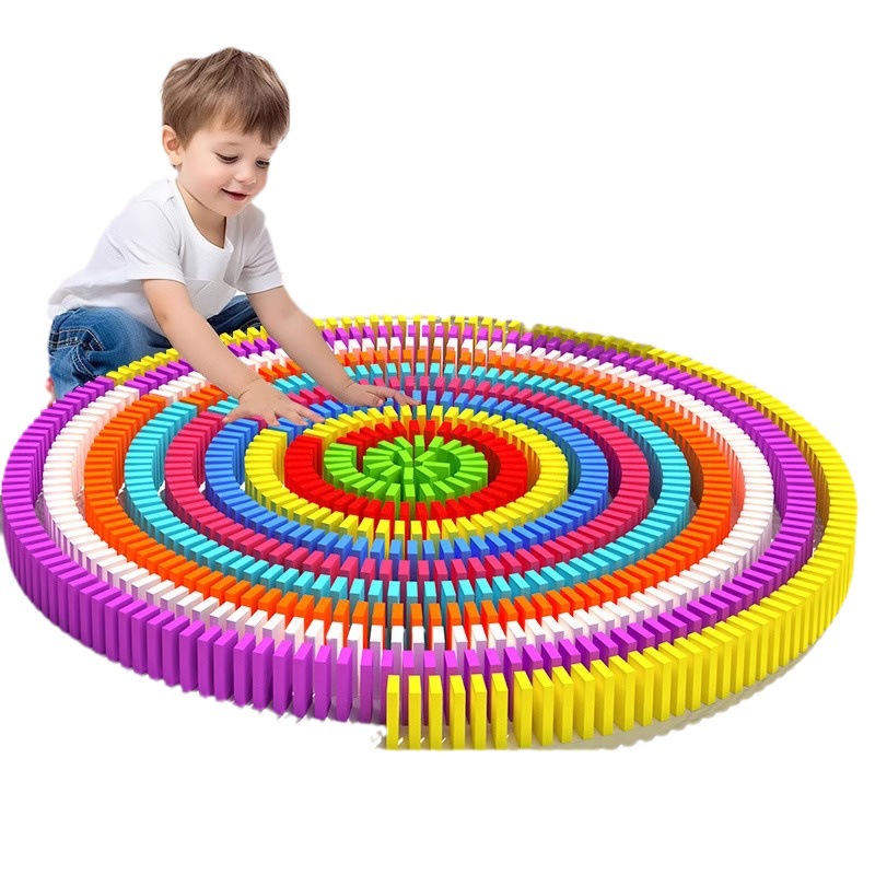 Board Game Monopoli - Kinderen Intelligentie 100-delige Regenboog Domino Blokken