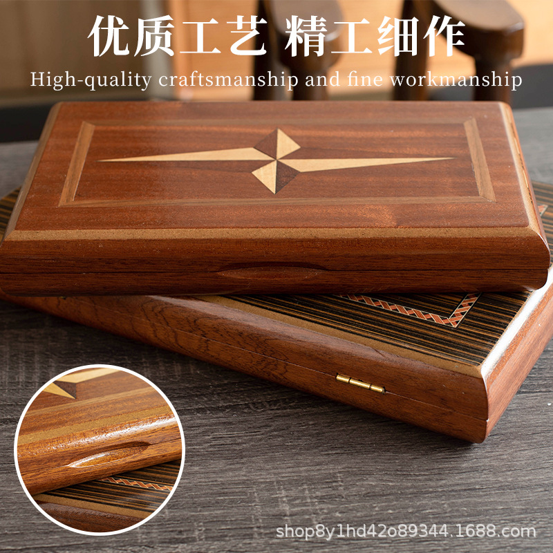 Board Game Zenith - Massief houten backgammon, gemaakt van mahonie