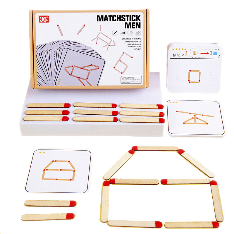 Board Game Fun - Montessori Matches Puzzels Spel Houten Speelgoed