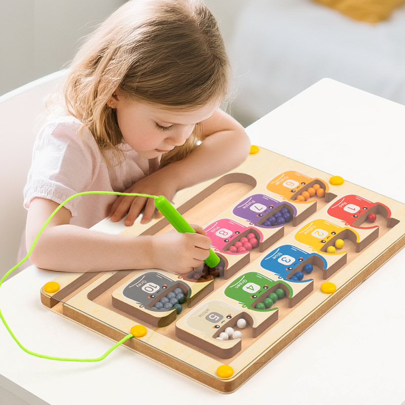 Board Game Qwirkle - Montessori Magnetische Kleursorteerspellen Doolhofbord Pen Bewegende