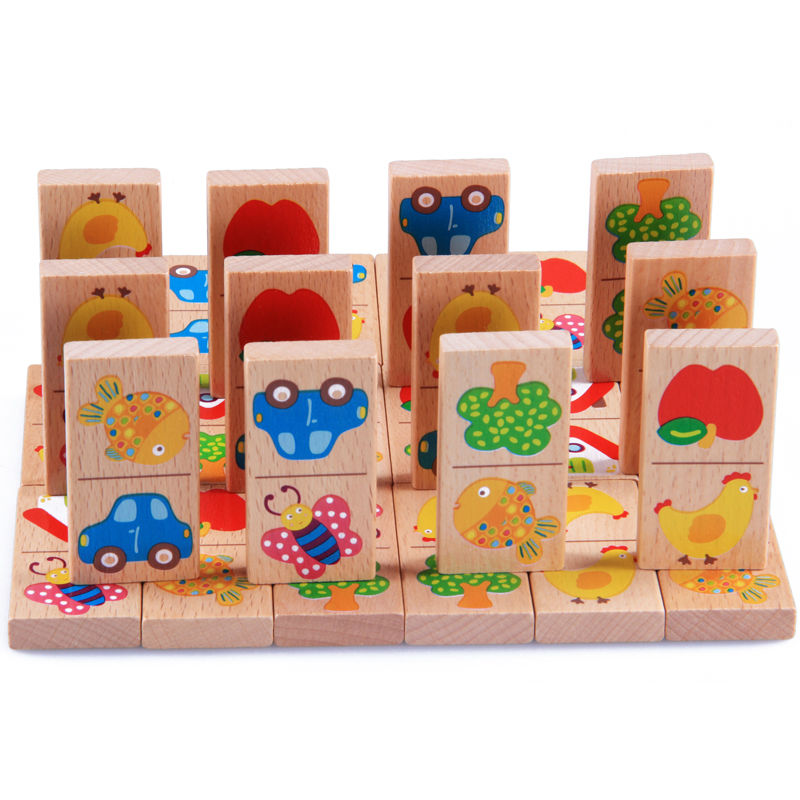 Board Game Monopoli - 28 stks Baby Houten Domino Blok