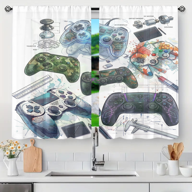 Board Game Youtube - Blauwdruk Gamecontroller Schematisch Gordijnpaneel Gamer Room