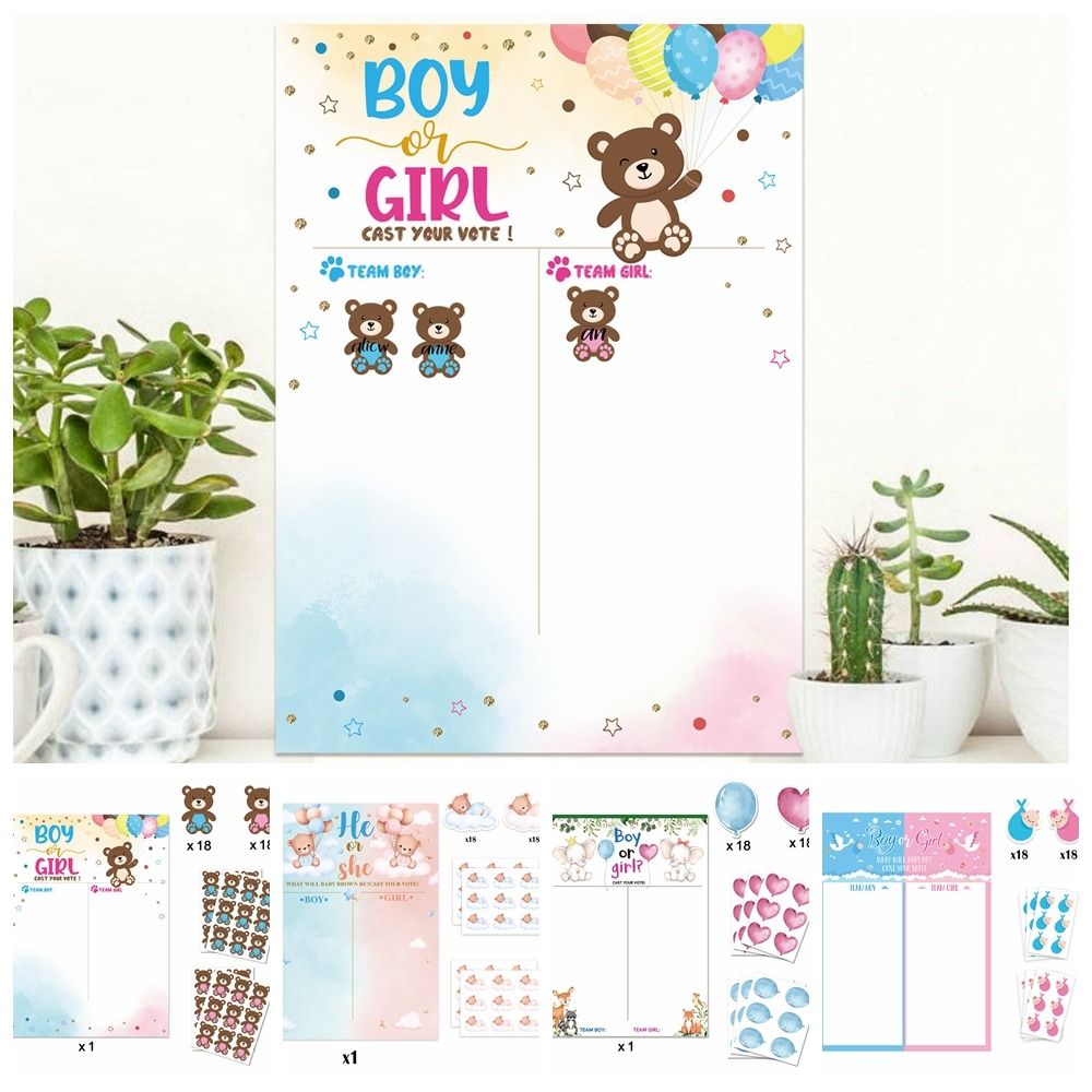 Met stickers Geslacht onthuld  - Board Game Festival recensie en prijs