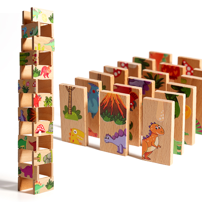 Houten dinosaurus Domino Match - Board Game Monopoli recensie en prijs