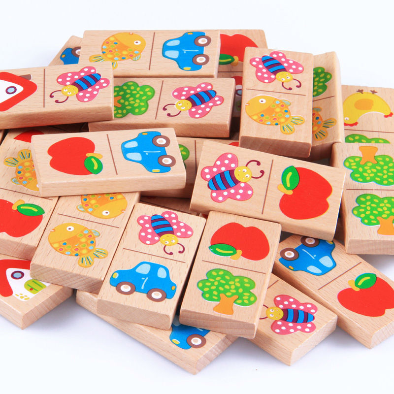 28 stks Baby Houten Domino Blo - Board Game Monopoli recensie en prijs