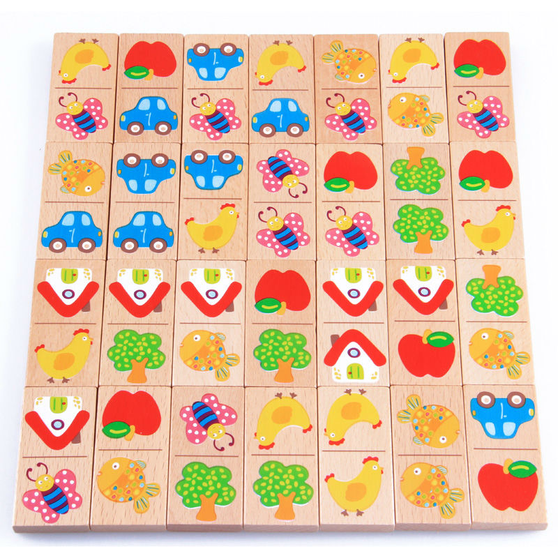28 stks Baby Houten Domino Blo - Board Game Monopoli recensie en prijs