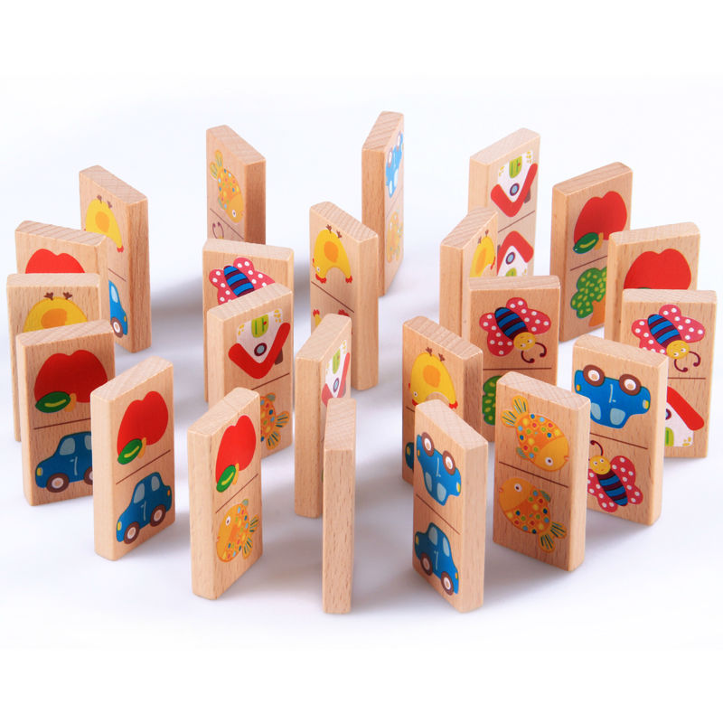 28 stks Baby Houten Domino Blo - Board Game Monopoli recensie en prijs